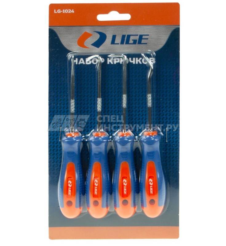 Набор крючков 4 пр., (45°,90°,135°,180°) LG-1024 LIGE
