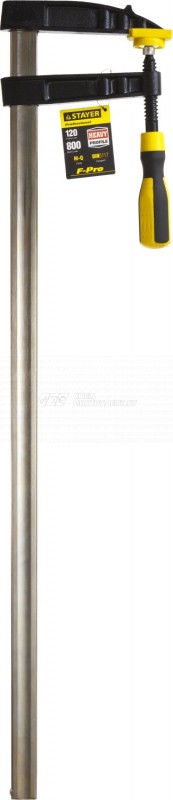 Струбцина STAYER, тип "F", DIN 5117, двухкомпонентная ручка, профилированная закаленная рейка, 120х800мм