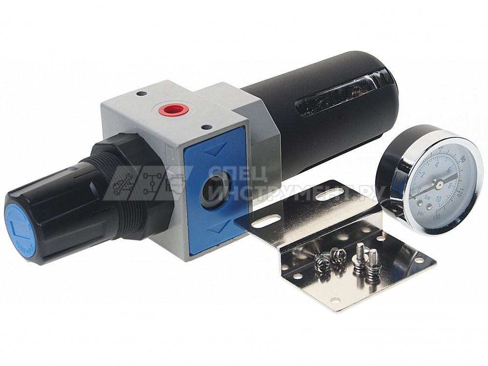 Фильтр-регулятор с индикатором давления для пневмосистем 1/4"