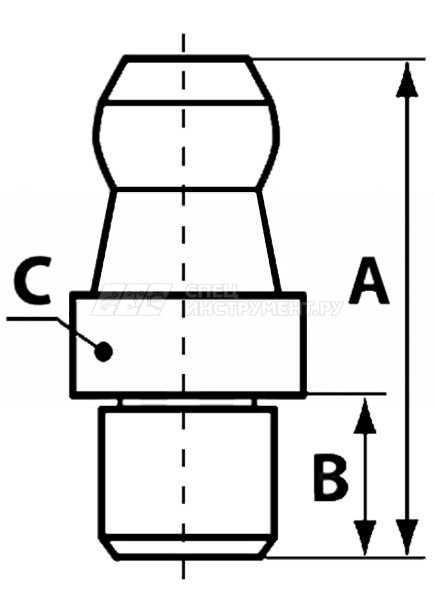 Пресс-масленка забивная H1 A,  6 mm-VA-круглая, н/ж сталь
