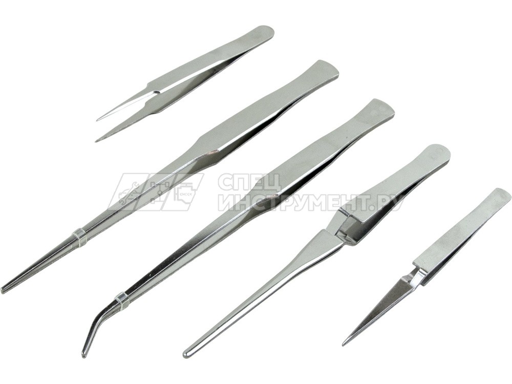 Набор пинцетов из нержавеющей стали 5пр.