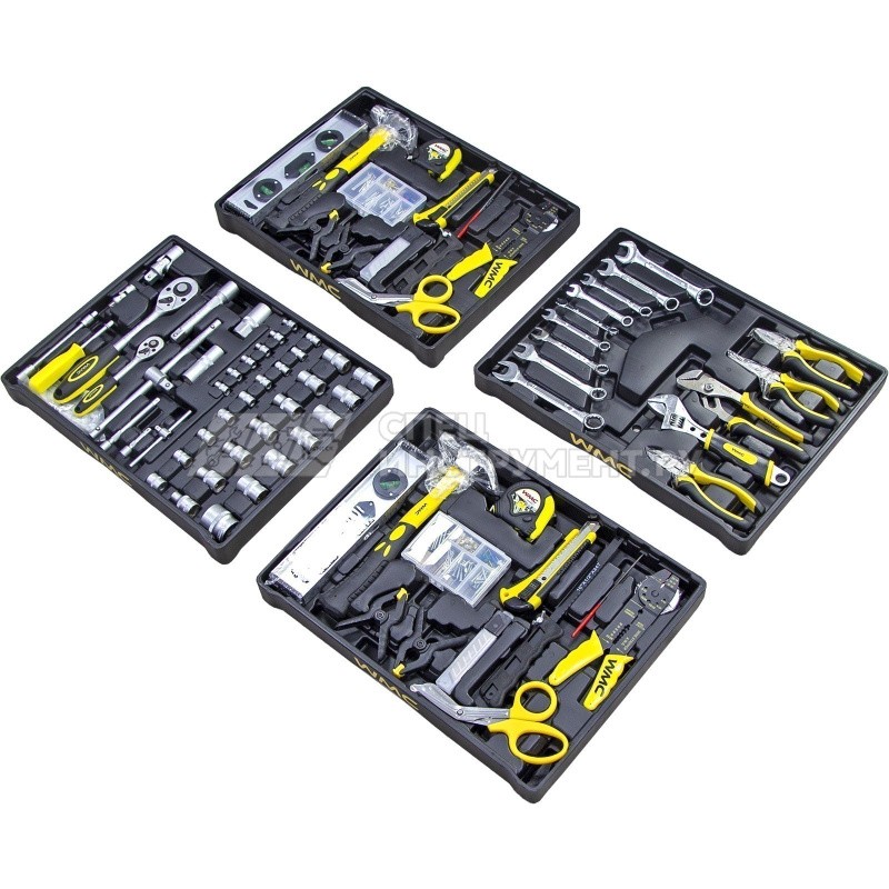 Набор инструментов 300пр  1/2'',1/4''(6гр.)(4-30мм,4 полки),"дорожный кейс"