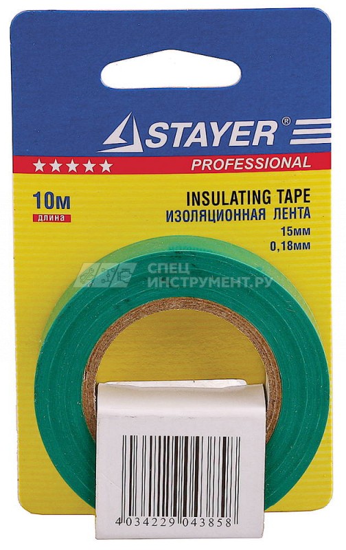 STAYER Protect-20 зеленая изолента ПВХ, 20м х 19мм