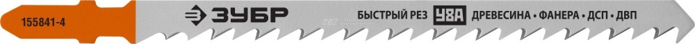 Полотна ЗУБР "ПРОФЕССИОНАЛ", T344D, для эл/лобзика, Cr-V, по дереву, T-хвост., шаг 4мм, 110мм, 2шт
