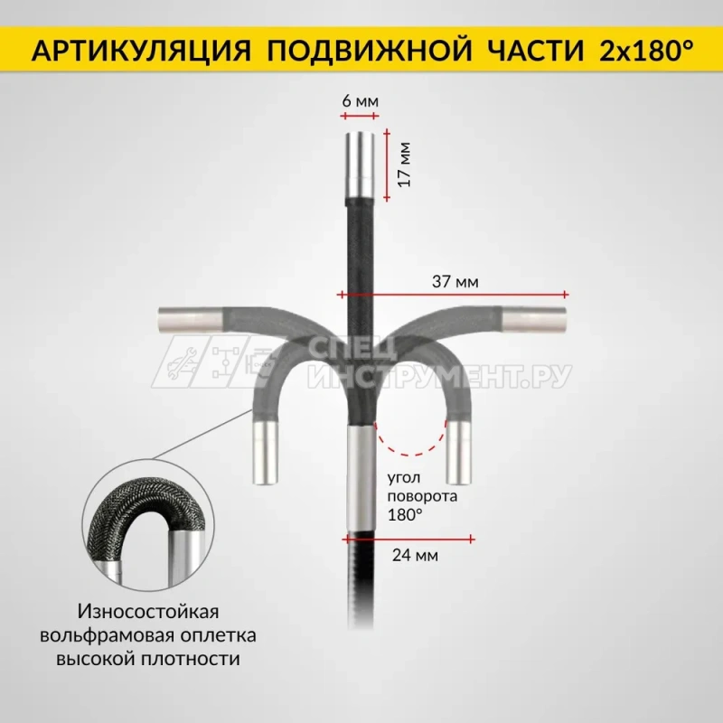 Видеоэндоскоп управляемый, экран 5", 2Мп, 1920x1080, 1м, 6мм, 360° iCartool IC-V200C
