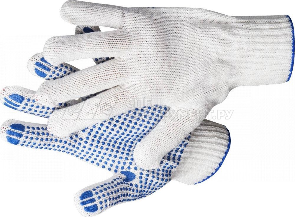 Перчатки трикотажные DEXX, 7 класс, х/б, с защитой от скольжения