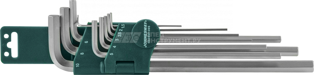 H02SM109SL Комплект угловых шестиграников EXTRA LONG 1,5-10мм, 9 предметов S2 материал