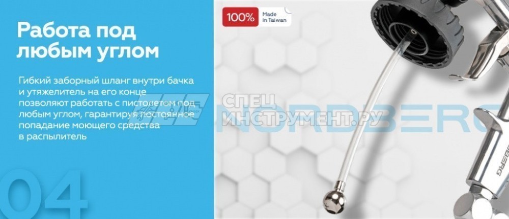 Пистолет моющий с металлической вращающейся насадкой и насадками для подключения к пылесосу