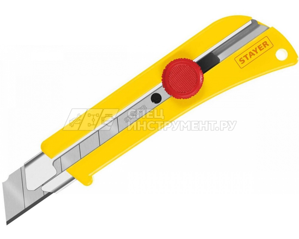Нож с винтовым фиксатором SK-25, сегмент. лезвия 25 мм, усиленный корпус, STAYER