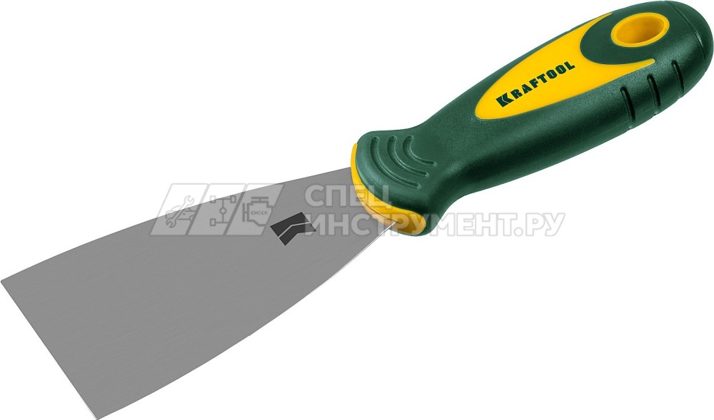 Шпательная лопатка KRAFTOOL с 2-компонент ручк, профилиров нержав полотно, 65мм