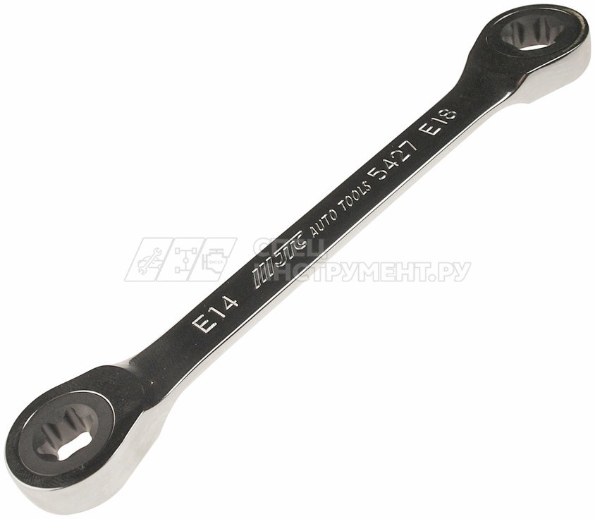 Ключ накидной трещоточный торкс E14xE18