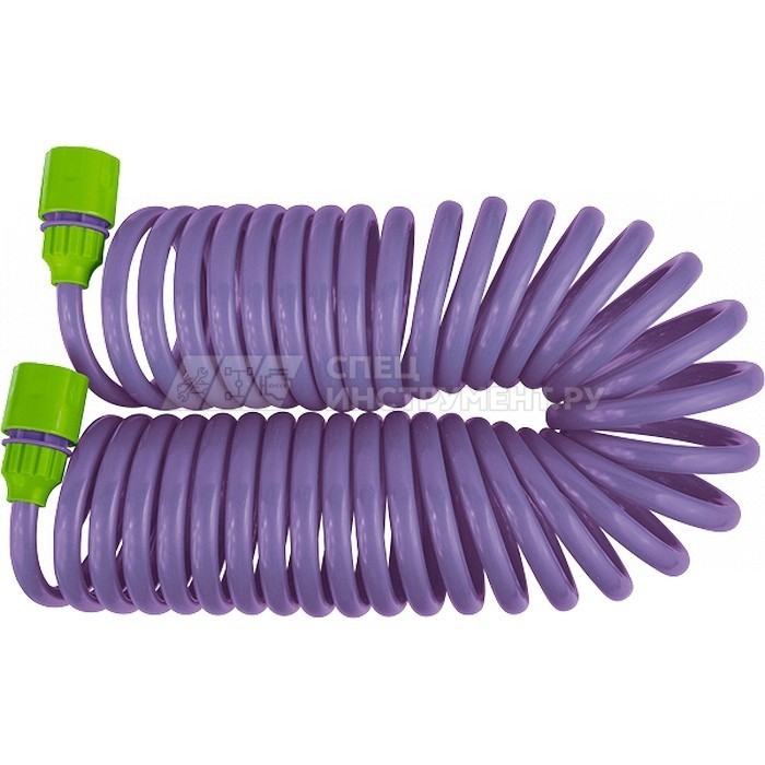 Шланг спиральный, 7,5 м х 10 мм, пластм, фурнитура (адаптер 1/2-3/4"+ разбрызгиватель)