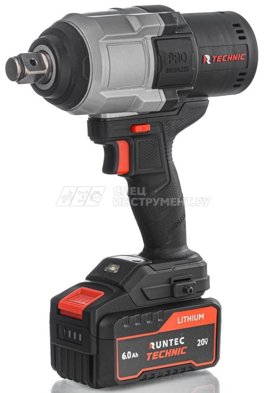 Гайковерт ударный аккумуляторный RUNTEC TECHNIC 3/4", 20В, 2*6Ач, 1400Нм