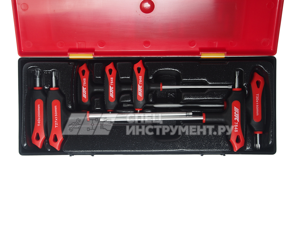 Набор ключей TORX с отверстием с Т-образной ручкой T10H-T40H 7пр.
