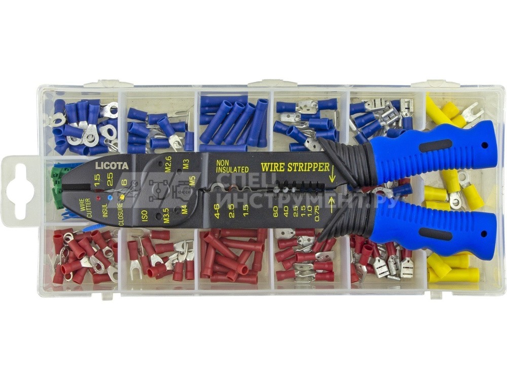 Набор для обжимки с клещами и клеммами 201 предмет