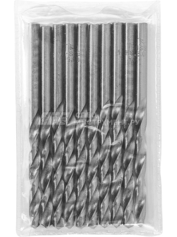 Сверло спиральное по металлу HSS, d5.0 мм