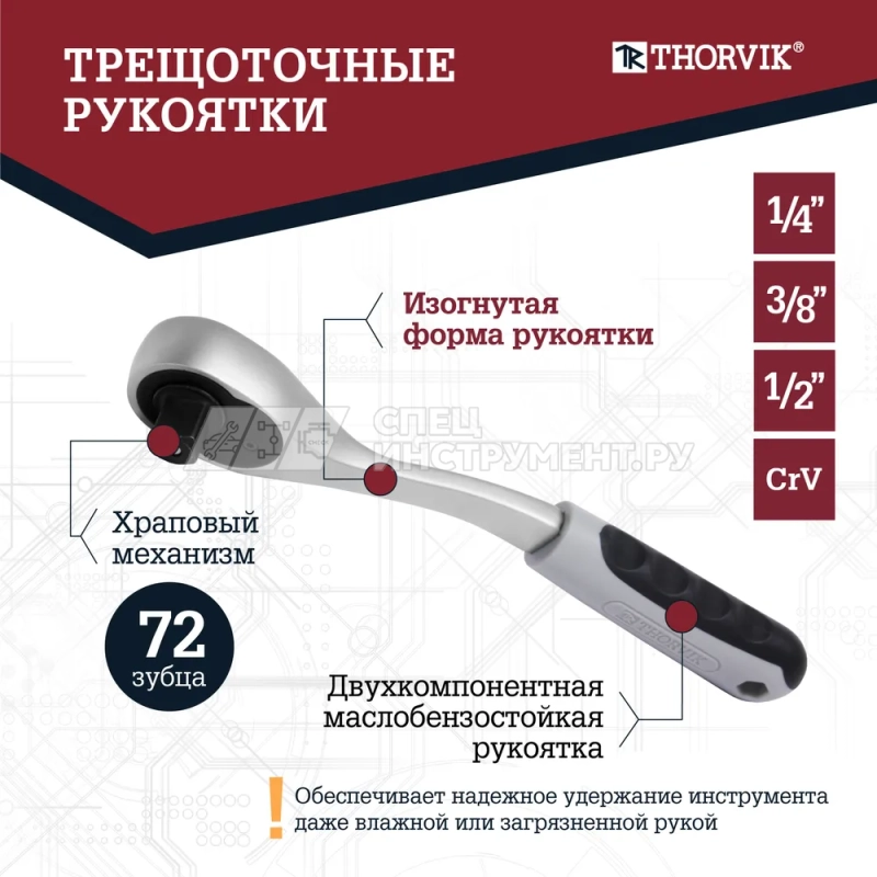 TS142 Набор инструмента универсальный 1/4", 3/8" и 1/2"DR, 142 предмета