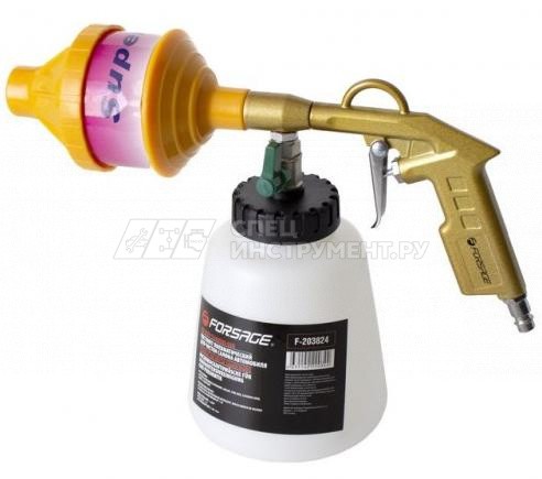 Пистолет пневматический''Tornado'' для химчистки салона а/м с насадкой-пеногенератором (емкость1л,6bar,расход воздуха 120л/мин)