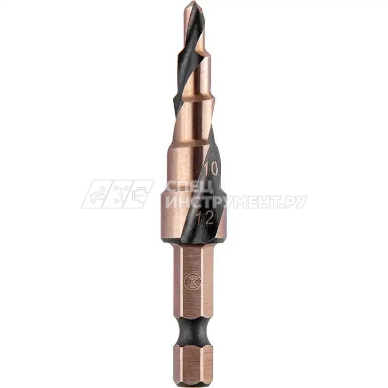 Сверло ступ. по мет. витое 4-12мм, 5 ступ.,шаг 2мм, Р6М5, Hex 1/4", MONOGRAM Special 100-982
