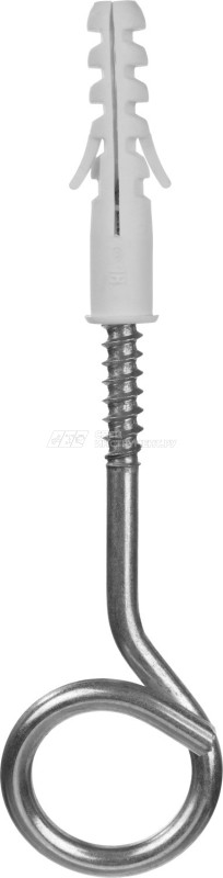 Дюбель ЗУБР "МАСТЕР" распорный полипропиленовый, тип "ЕВРО", в комплекте с шурупом-кольцом, 12 х 60 / 8 х 135 мм, 2 шт