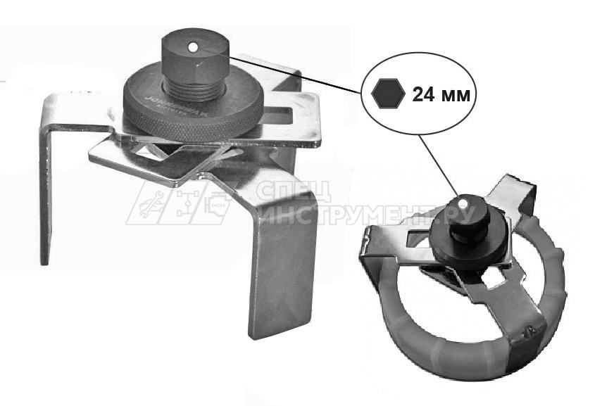 Съемник крышек топливных насосов, трехлапый, регулируемый. 75-160 мм.