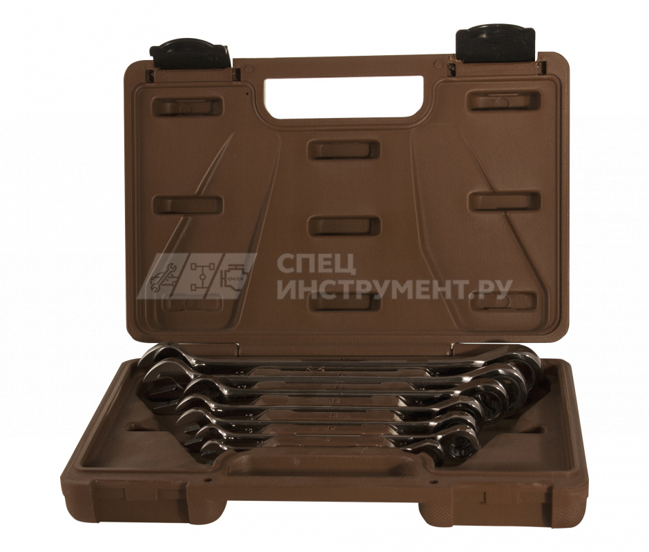 Набор ключей гаечных комбинированных трещоточных SNAP GEAR, 8-19 мм, 7 предметов