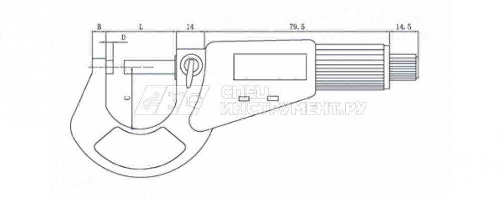 Микрометр цифровой 0,001 мм, 50—75 мм