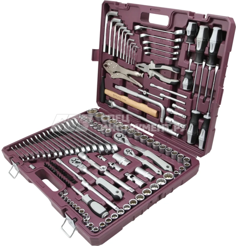 TS142 Набор инструмента универсальный 1/4", 3/8" и 1/2"DR, 142 предмета