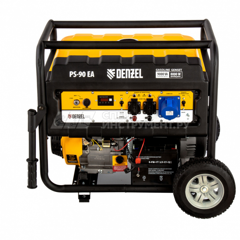 Генератор бензиновый PS 90 EA, 9,0 кВт, 230В, 25л, коннектор автоматики, электростартер// Denzel