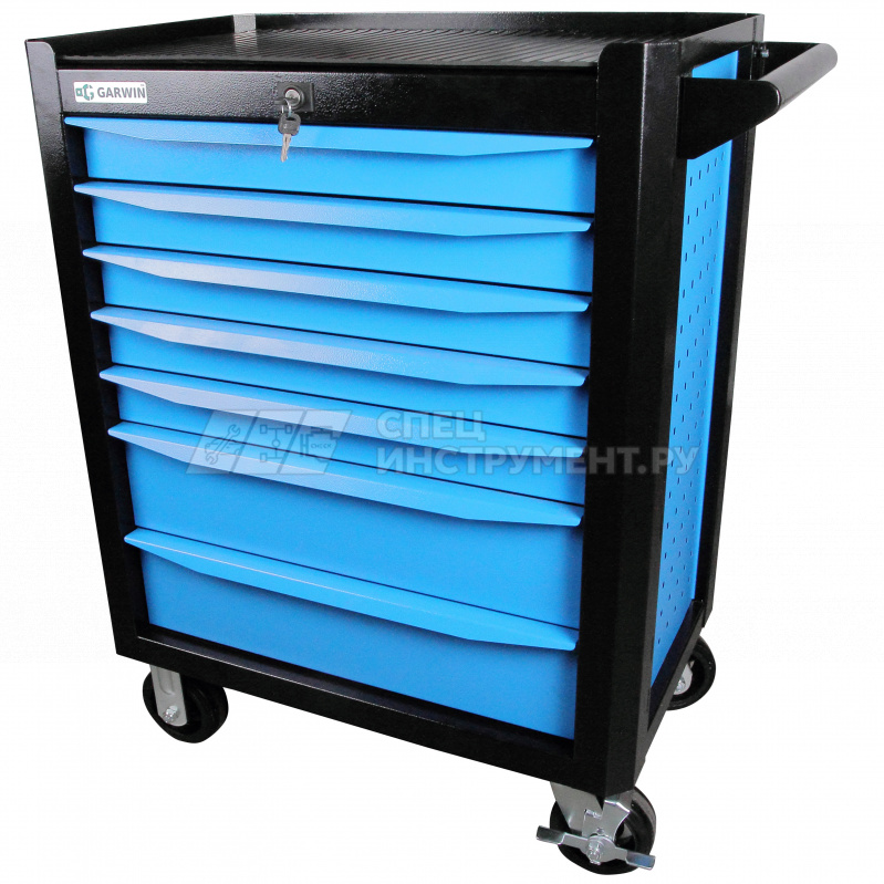 Тележка инструментальная серии Industrial 7 полочная синяя