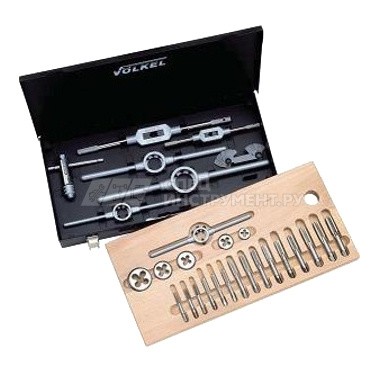 Набор метчиков комплектных и плашек UNC\UNF 1\4-3\4, 35 предметов, металлический кейс