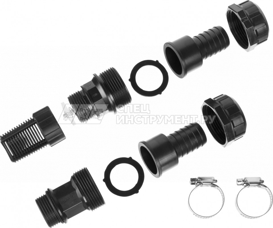 Набор ЗУБР "МАСТЕР" для всасывающих шлангов: обратный клапан с фильтром, адаптер, два хомута