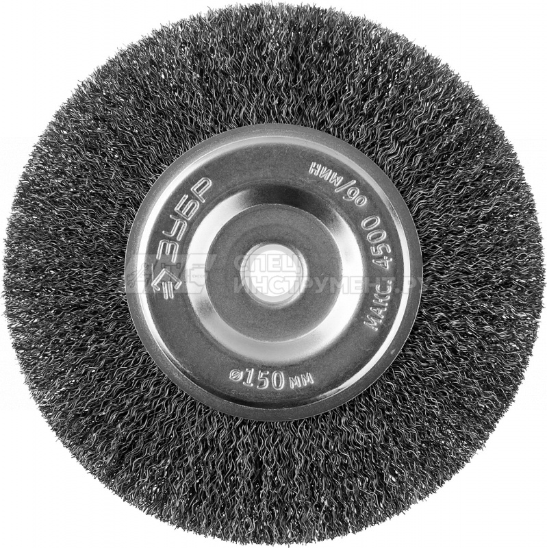 Щетка STAYER дисковая для точильно-шлифовального станка, витая сталь 0,3мм, 150/12,7/16мм