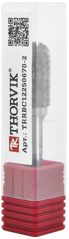 TRRBC12250670-2 2 Борфреза твердосплавная цилиндрическая с радиусным торцом, тип C, 12 мм, двойная насечка, в боксе
