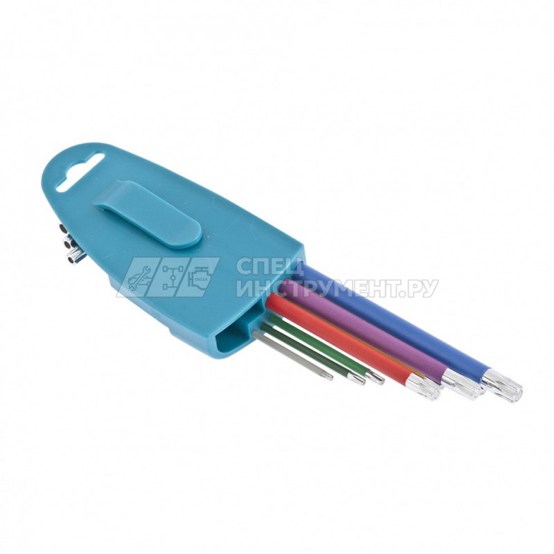 Набор ключей имбусовых TORX-TT, 9 шт: T10-T50, магнит, S2, экстра-длин,, хром/краска 9 шт,