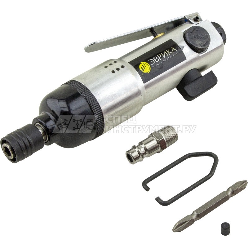 Пневмоотвертка ER-83602 прямая 1/4", 11000 об/мин (52Нм) ЭВРИКА