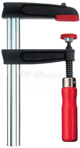 TP150S12BE Струбцина из ковкого чугуна 1500/120, усилие: 5.5 кН, с деревянной рукояткой, полая рейка