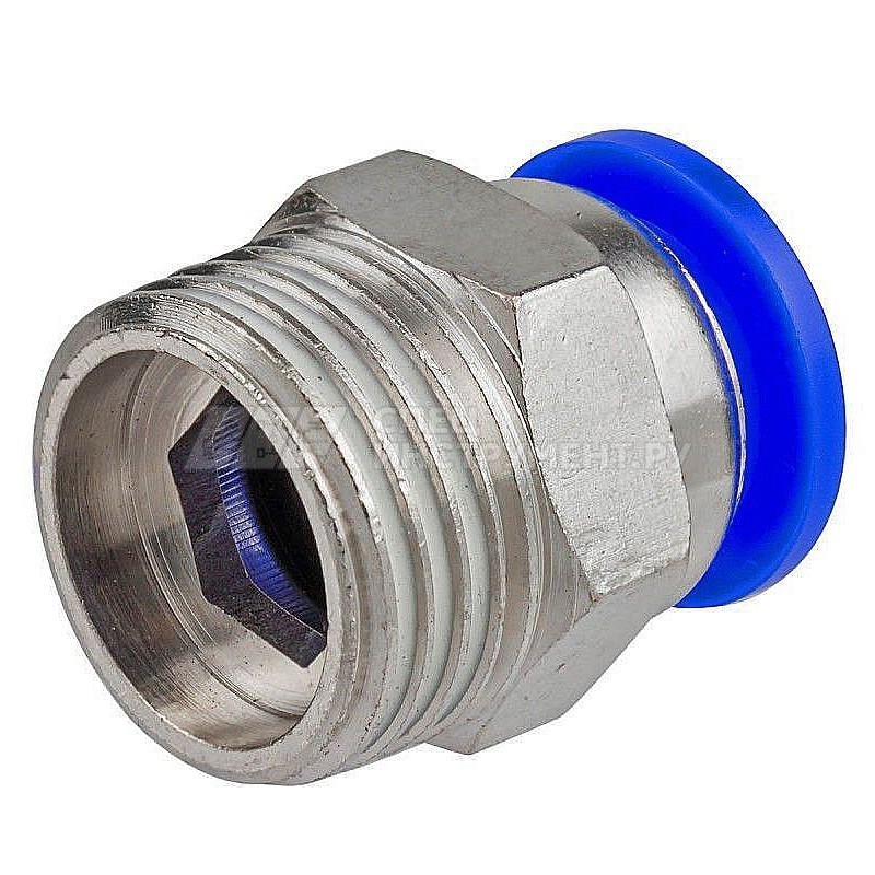 Фитинг для пластиковых трубок 8мм с наружной резьбой 1/2"