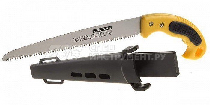 Ножовка STAYER "CAMPING" походная в ножнах, 6 TPI (4мм), 300мм