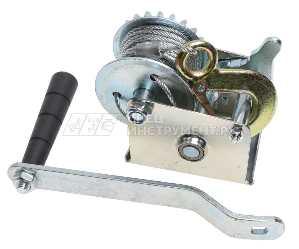 Лебедка ER-97220 ручная барабанная, 220кг (стальной трос, Ø -3мм, длина троса-8м) ЭВРИКА