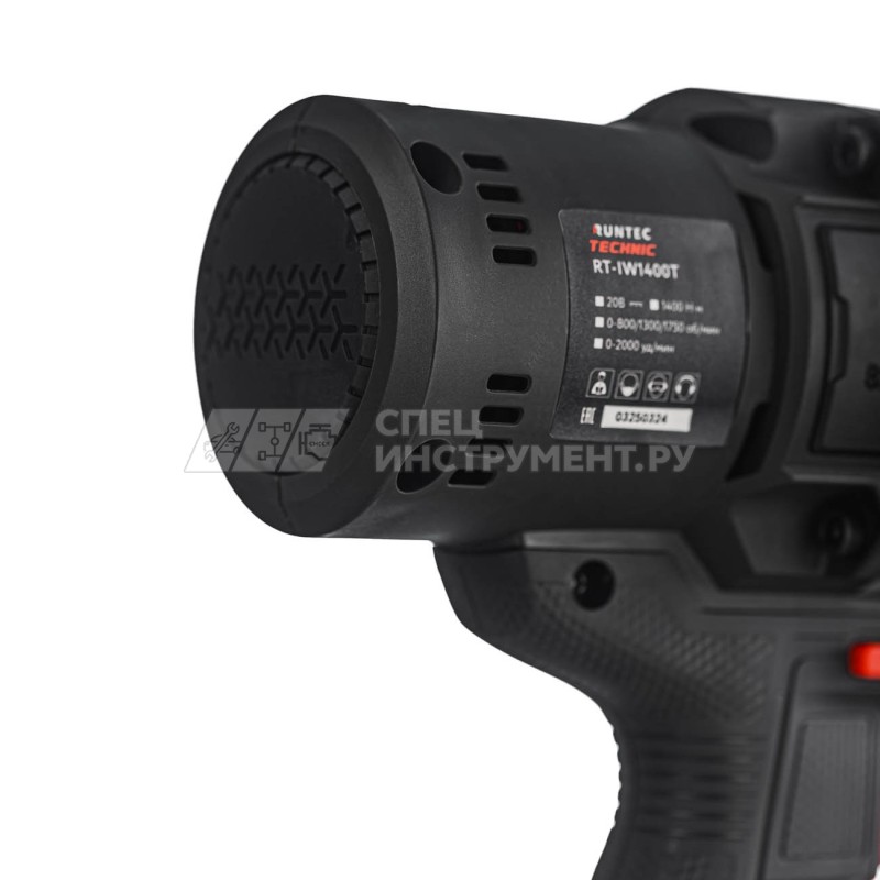 Гайковерт ударный аккумуляторный RUNTEC TECHNIC 3/4", 20В, 2*6Ач, 1400Нм