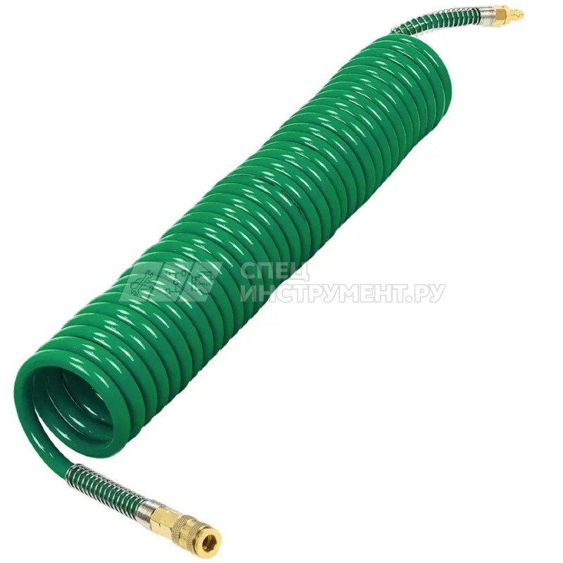 Шланг витой полиуретановый 10мм х 14мм х 15м с быстроразъемами (латунь, максимальное давление - 15bar, рабочая температура от -20 до +60 гр.)