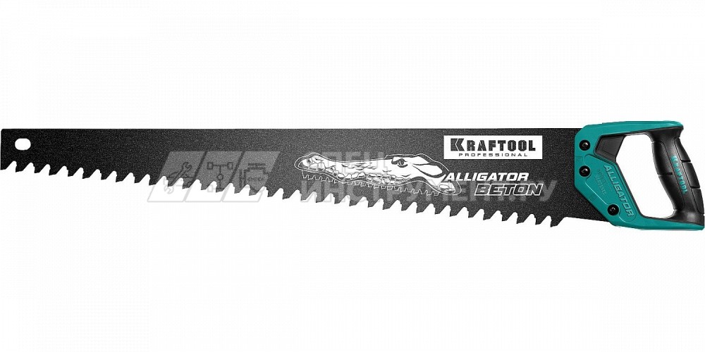 Ножовка по бетону (пила) "Alligator Beton" 700 мм, твердосплавные напайки, для пиления блоков чистого бетона, KRAFTOOL