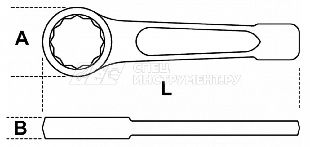 Ключ накидной ударный 140 мм