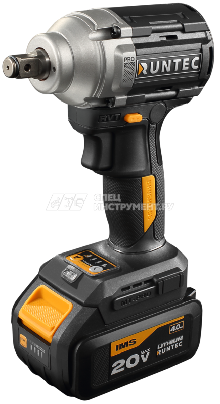 Гайковерт ударный аккумуляторный RUNTEC PRO 1/2", 20В, 2*4Ач, 500Нм