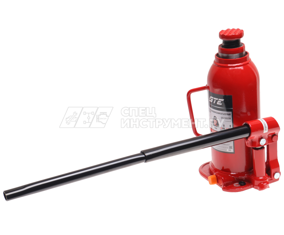 Домкрат гидравлический бутылочный 12т (h min-227мм, h max-457мм, ход штока-150мм, ход винта-80мм) GTE /1/3
