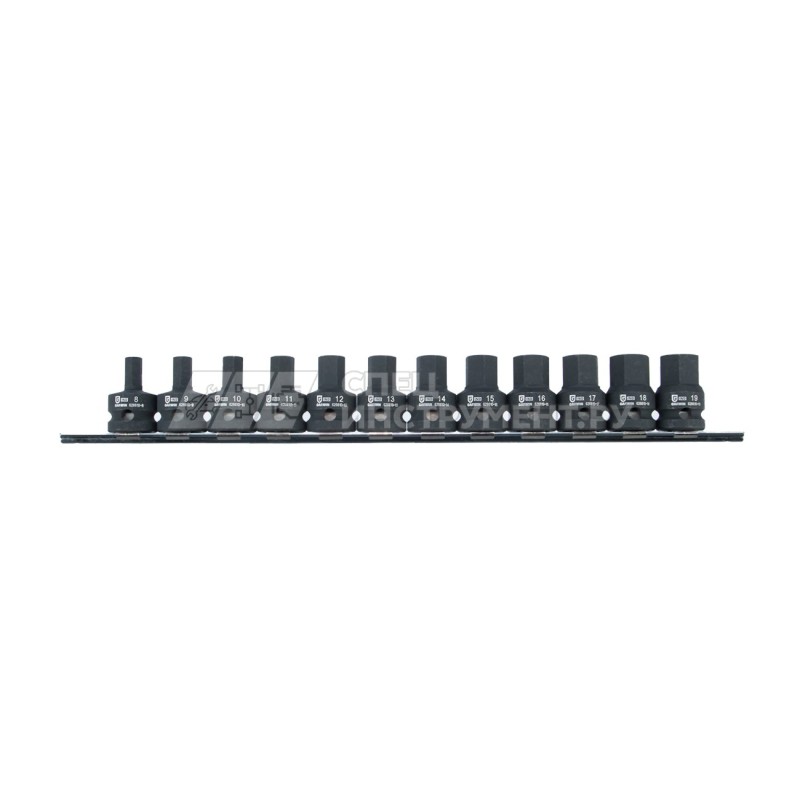 Набор ударных головок 1/2" 12 пр. HEX 8-19 мм, L= 38.1 mm