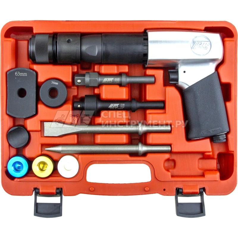 Пневмомолоток 2100 ударов в минуту с набором зубил, 12пр.
