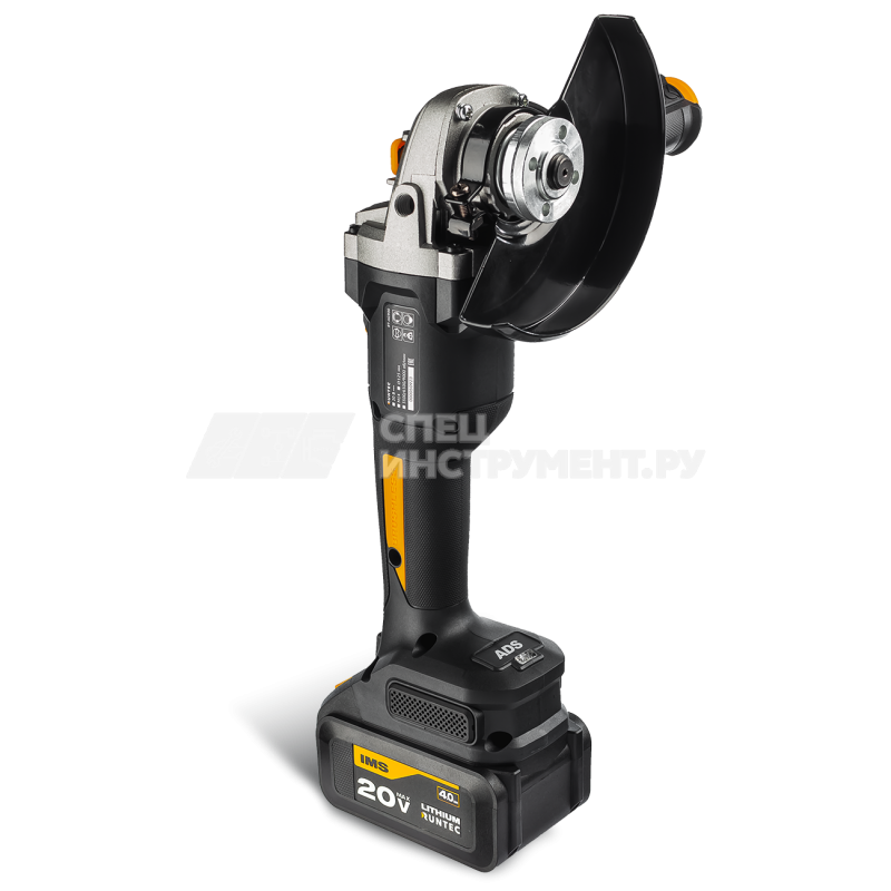 Шлифмашина угловая аккумуляторная RUNTEC PRO 125 мм, 20В, 2*4Ач, 900Вт