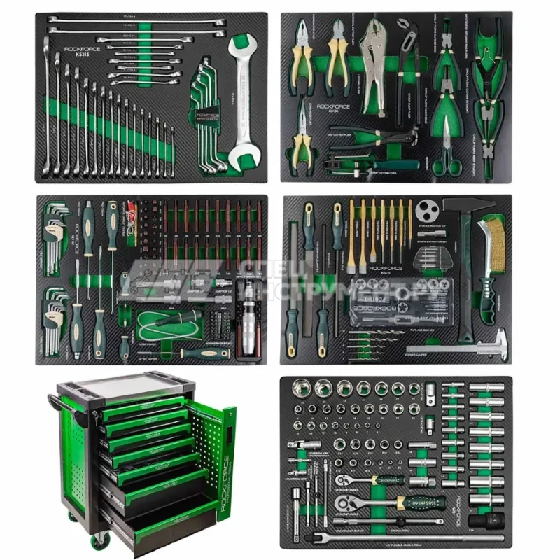 Тележка инструментальная: 7-и полочная с набором инструментов 274пр и доп. бокововой секцией